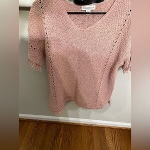 Goldwater Creek women chunky knit pink tunic size M .  New.